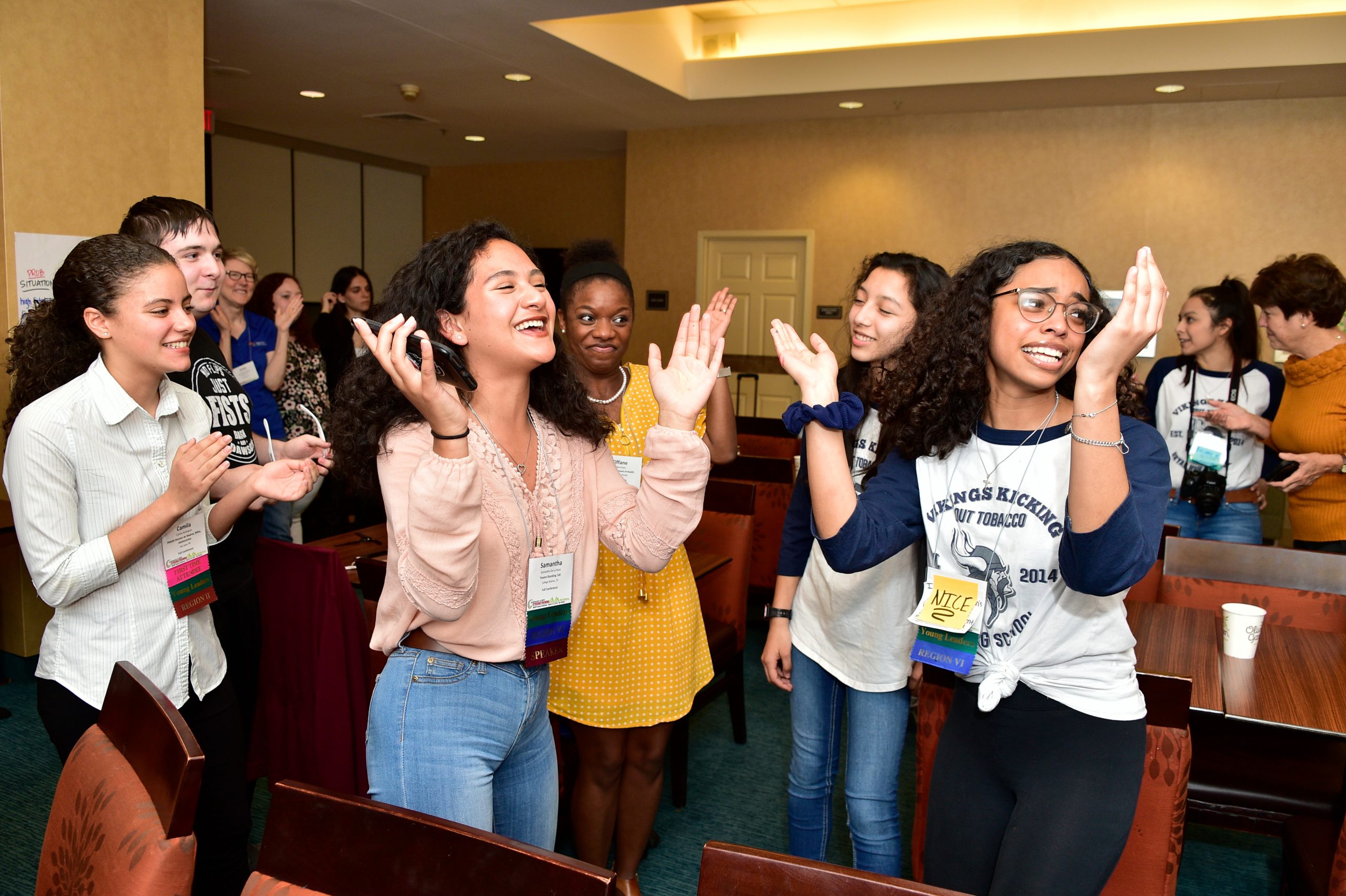 Youth dancing and laughing